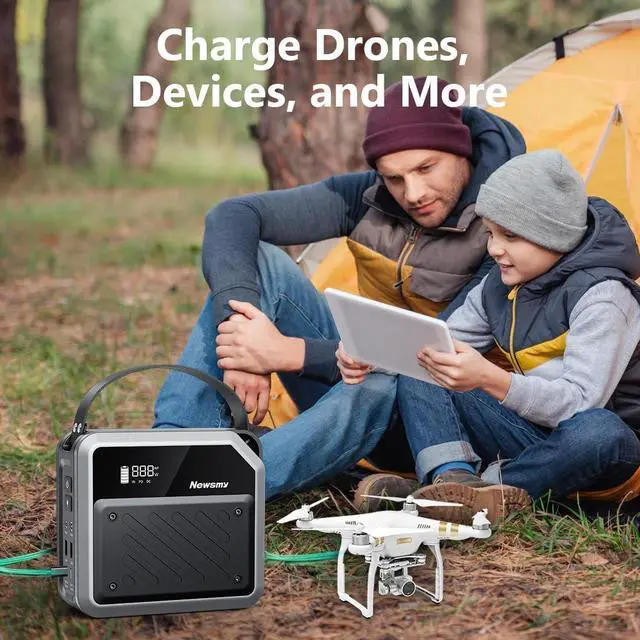 Alt view image 6 of 7 - Portable Solar Power Station 270Wh/72000mAh, 268W Max Output, 2×100W USB-C PD, LiMnFePO4 Battery with Spotlight for Hiking, Traveling & Emergency, Drone Charging, Compact Power Stations