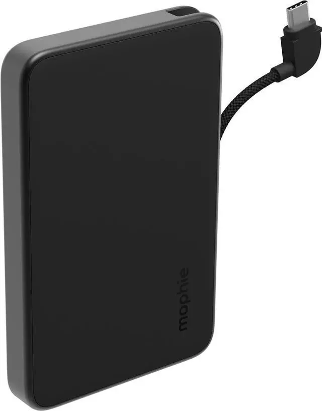 Main image of Mophie Powerstation Plus Mini 5,000mAh Power Bank - Has Integrated USB-C Cable, Fast Charging for Smartphones, Tablets, and iPhone 15 & 16