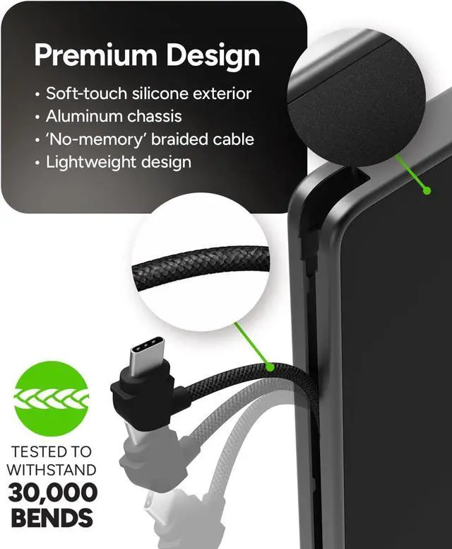 Alt view image 5 of 6 - Mophie Powerstation Plus Mini 5,000mAh Power Bank - Has Integrated USB-C Cable, Fast Charging for Smartphones, Tablets, and iPhone 15 & 16