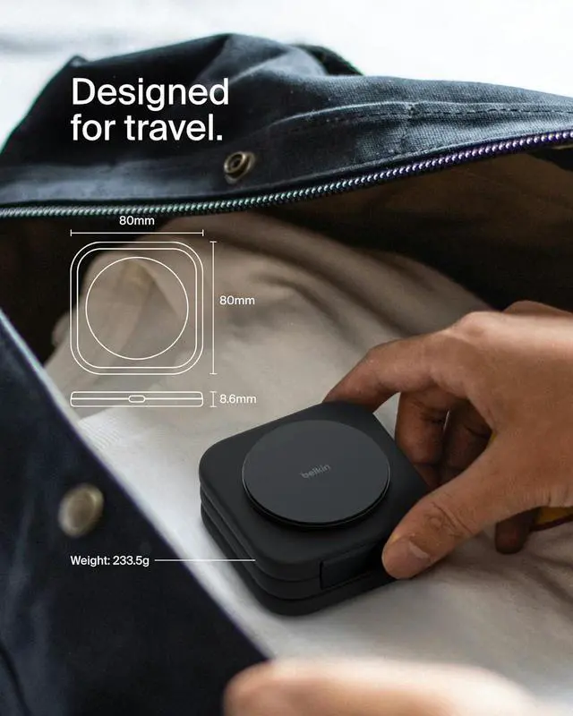 Alt view image 2 of 5 - MagSafe Charger Compatible 3-in-1 Magnetic Charging Travel Pad 15W-BoostCharge Pro Foldable Qi2-Certified Wireless Charger, MagSafe-Compatible for iPhone 16 Series, Apple Watch, AirPods by DT