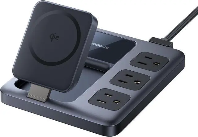 Main image of Baseus Nomos 8-in-1 Charging Station 67W, Qi2 Certified 15W Magnetic Wireless Charger with 3AC & 4USB, Foldable Detachable Slim Power Strip for Magsafe, iPhone 16/15 Pro Max, MacBook Pro