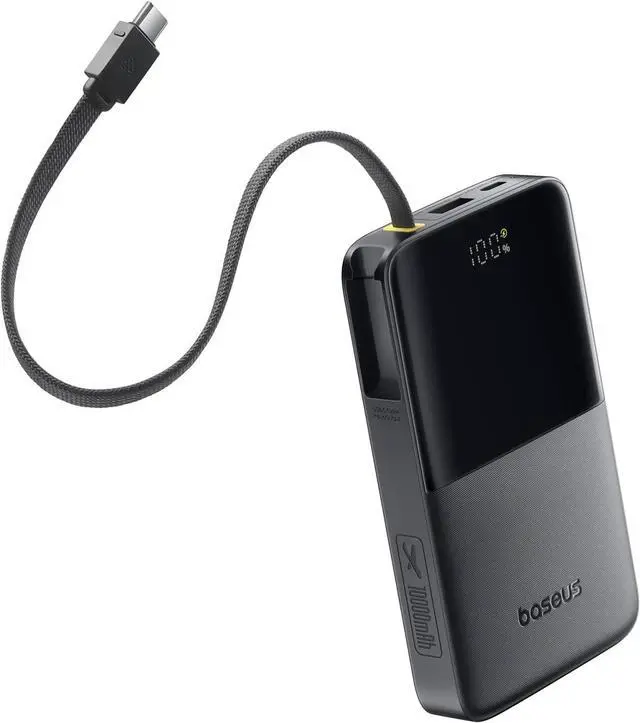 Alt view image 3 of 7 - Baseus Docking Station Dual Monitor&Baseus 22.5W PD Fast Charging 10000mAh Power Bank Built-in Braided USB C Cable