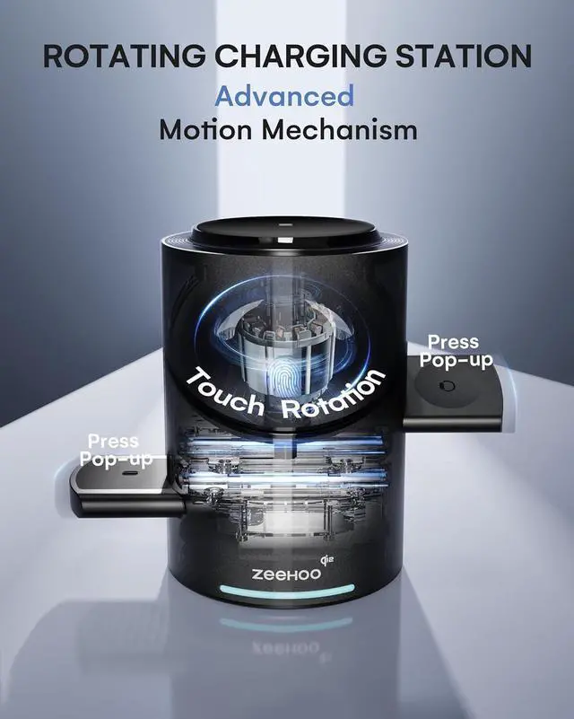 Alt view image 3 of 7 - ZEEHOO 3 in 1 Charging Station for Samsung, Wireless Charger Stand, Qi2 15W Fast Charging for Samsung Galaxy S24 Ultra/S23 Ultra/S22/S21, Galaxy Watch Ultra/7/6/5, Galaxy Buds 2/2 Pro (Black)