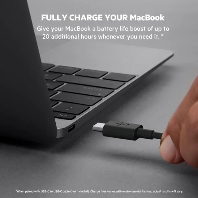 Alt view image 3 of 7 - Belkin Portable Charger - USB-C Cable Included - USB C Power Bank PD 20000 mAh, iPhone Charger Fast Charging Apple iPhone 16, iPad Pro, Samsung Galaxy S25, Nintendo Switch 2 & More - Black