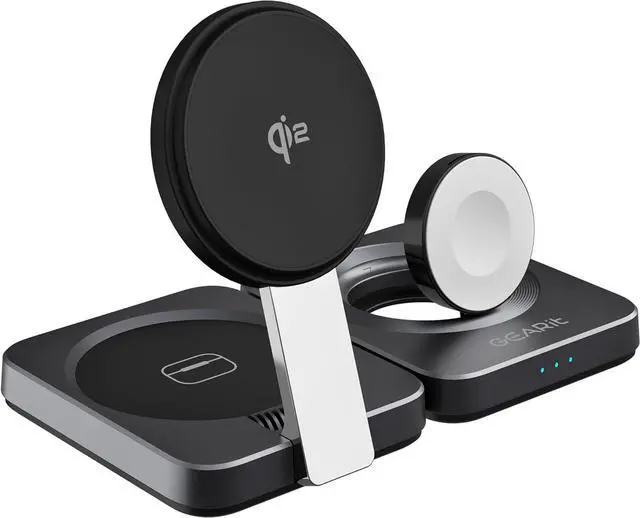 Main image of GEARit 3-in-1 Wireless Charging Station - Qi2 MagSafe Charger Stand for Phone, Watch and Earbuds - Works with iPhone 15, 16, 16 Pro, Pro Max, Apple Watch, Airpods, Samsung Galaxy and Multiple Devices