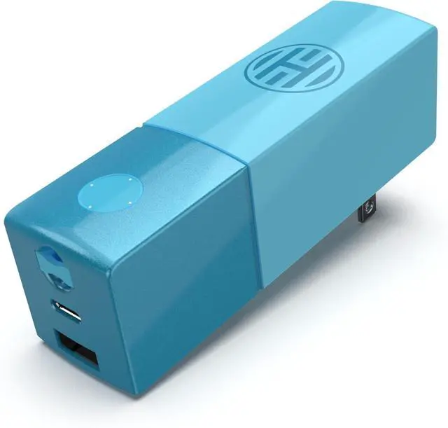 Main image of Halo RapidPack 5000AC Wall Charger Power Bank | Portable Charger, Built in AC Plug, USB & USB-C Fast Charging for Multiple Devices, Compact Design, TSA Air Travel Approved  Aqua