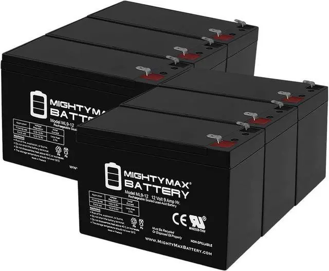 Main image of Mighty Max Battery 12V 9AH Replacement Battery for Liebert GXT3 6000RT208 UPS - 6 Pack