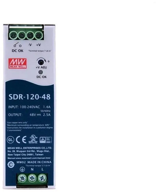 Alt view image 2 of 4 - SDR-120-48 Mean Well Switching Power Supply MeanWell SDR-120-48