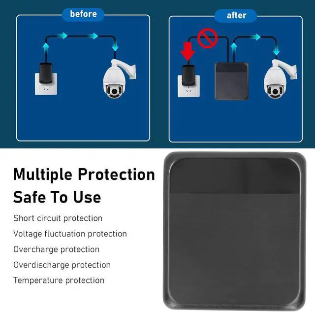 Alt view image 3 of 7 - 24000mAh Mini UPS Battery Backup, Automatic Uninterruptible Power Supply for Routers, Modems, Cameras with Short Circuit and Voltage Fluctuation (12V)