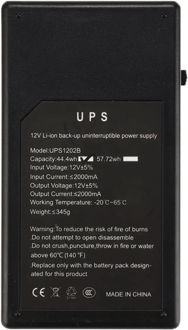 Alt view image 4 of 5 - 12V Safe Backup Power 2A 44.4W UPS Uninterruptible Backup Power Mini Battery