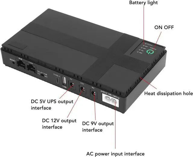 Alt view image 7 of 7 - 20000mAh UPS Battery Backup, Uninterruptible Power Supply Backup Battery Power Supply with Ultimate Device Protection for Router Modem Security Camera MP3 MP4 (US Plug 100-240v)