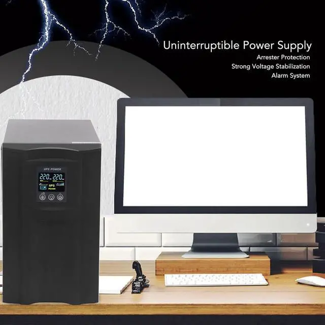Alt view image 5 of 7 - Uninterruptible Power Supply, 2KVA UPS Backup System Stable for Switch Router Server (US Plug 85145V 110V Output)