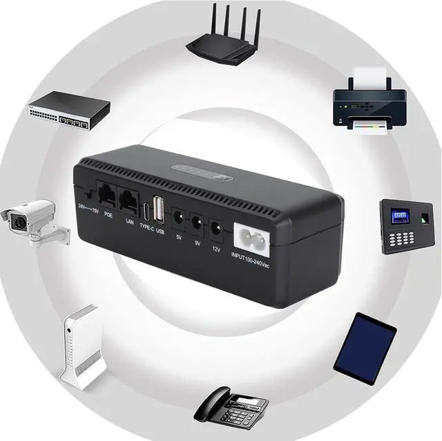 Alt view image 3 of 7 - UPS Smart Battery Backup, 8800mAh UPS Battery Backup POE 15V 24V Port USB 5V 9V 12V Output Uninterruptible Power Supply Mini UPS 100240V, Surge Protector Battery Power Backup