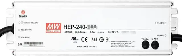 Alt view image 3 of 5 - Mean Well HEP 240W 5A LED Driver HEP-240-48A AC-DC Single Output Industrial Switching Power Supply Converter Transformer with IP65 PFC Output Current and Voltage Adjustable