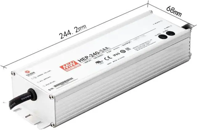 Alt view image 2 of 5 - Mean Well HEP 240W 5A LED Driver HEP-240-48A AC-DC Single Output Industrial Switching Power Supply Converter Transformer with IP65 PFC Output Current and Voltage Adjustable