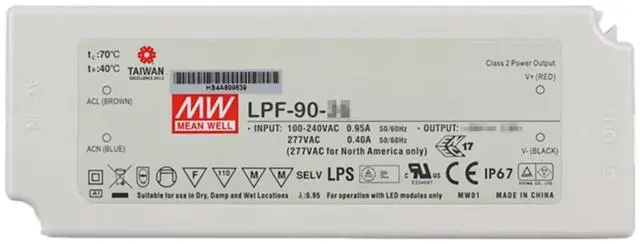 Alt view image 4 of 5 - Mean Well LPF LED Driver LPF-90D-42 90W 2.15A