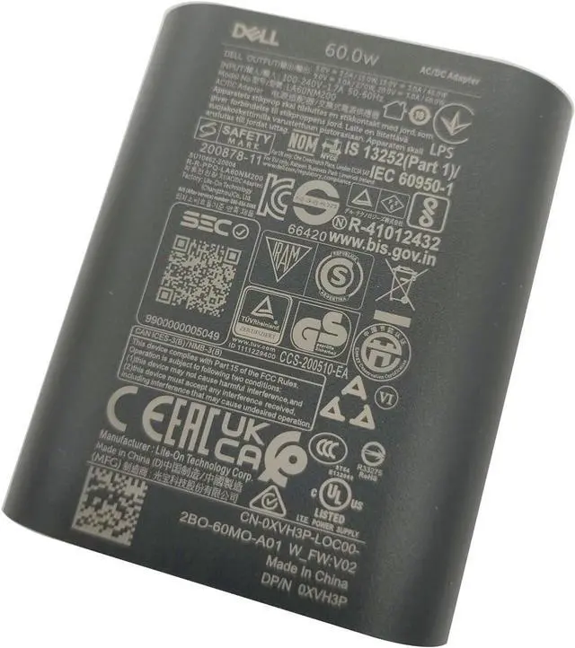 Alt view image 5 of 7 - Dell GaN Laptop Charger 60W Watt USB Type C AC Power Adapter - XPS 13 9320,Latitude 5330 5340 320 7330 9330,DA60NM200 HA60NM200 LA60NM200