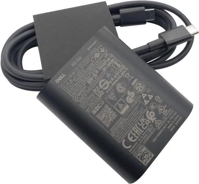 Alt view image 7 of 7 - Dell GaN Laptop Charger 60W Watt USB Type C AC Power Adapter - XPS 13 9320,Latitude 5330 5340 320 7330 9330,DA60NM200 HA60NM200 LA60NM200