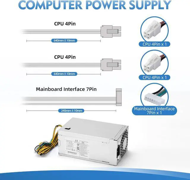 Alt view image 5 of 5 - D16-180P2A L08261-002 180W Power Supply Compatible with HP Prodesk 280 282 285 288 400 480 600 800 Pro G3 G4 901762-002 901763-002 901771-004 PCG004 PCC005 D16-180P1A