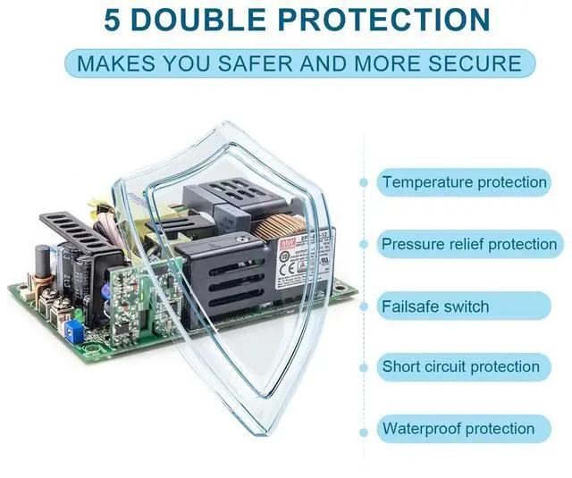 Alt view image 6 of 7 - EPP-400-12 Compact 400W 12V 33.3A Industrial Power Supply, Universal AC Input with PFC, Low Noise, Overload Protection, Up to 91.5% Efficiency, Suitable for 5000m Altitude