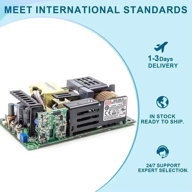 Alt view image 7 of 7 - EPP-400-12 Compact 400W 12V 33.3A Industrial Power Supply, Universal AC Input with PFC, Low Noise, Overload Protection, Up to 91.5% Efficiency, Suitable for 5000m Altitude