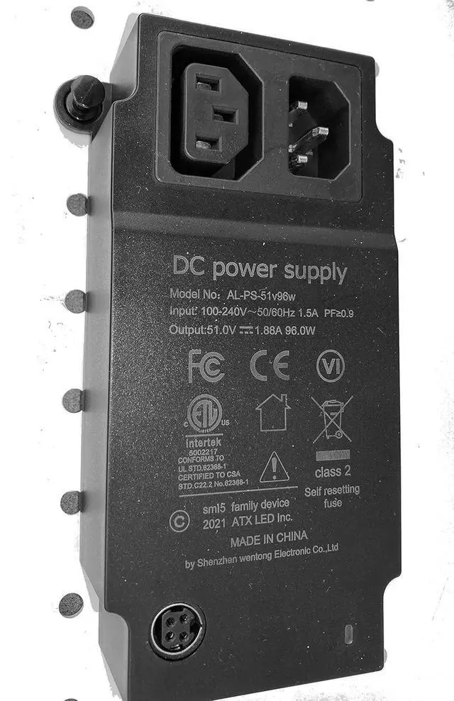 Alt view image 2 of 5 - ATX LED AL-PS-51v96w Power Supply Meets UL62368-1 with 51 Volts 96 Watts, 1.88 Amps, for PoE 802.3af, 802.3at, NVR and Lighting. Fits into Structured Media Enclosures, 2.1mm DC Connector