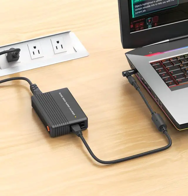 Alt view image 6 of 7 - 330W 20V 16.5A Gaming Laptop Charger  Multi-Port Power Adapter Power Supply AC Adapter with 1 DC & 2 USB-C Ports, Compatible with Dell, MSI, Lenovo, HP, Razer, Asus, Acer (Without DC Adapter)