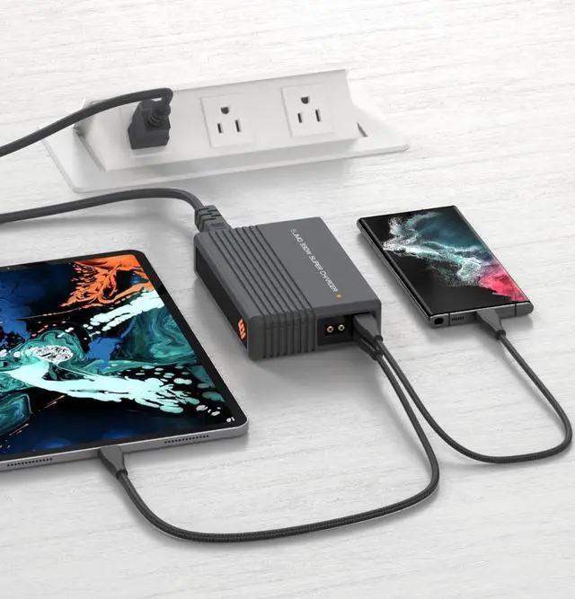 Alt view image 7 of 7 - 330W 20V 16.5A Gaming Laptop Charger  Multi-Port Power Adapter Power Supply AC Adapter with 1 DC & 2 USB-C Ports, Compatible with Dell, MSI, Lenovo, HP, Razer, Asus, Acer (Without DC Adapter)