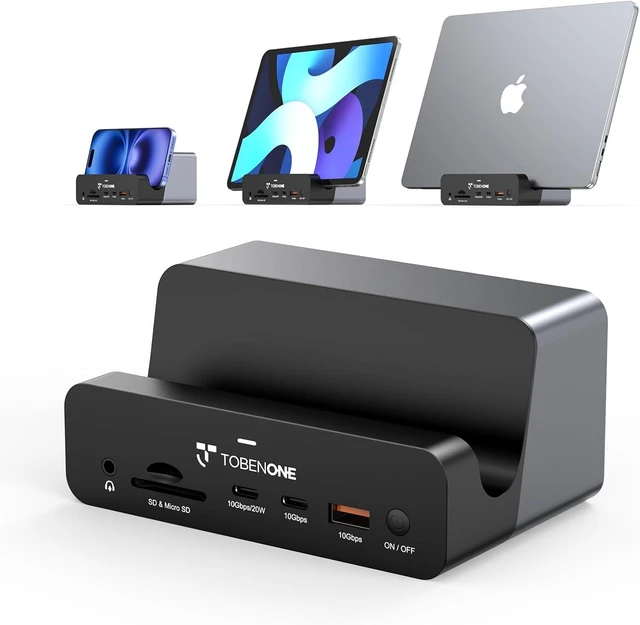Main image of TobenONE 18-in-2 MacBook Docking Station Dual Monitor 4K@60Hz, 150W Adapter