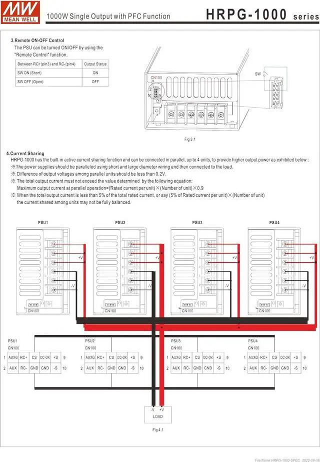 Alt view image 6 of 7 - Mean Well HRPG-1000 Switching Power Supply 12V15V24V48V 1000W Single Output with PFC Function (HRPG-1000-24)