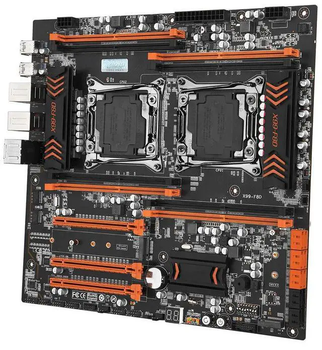 Alt view image 4 of 4 - For X99 Motherboard Dual CPU X99 LGA 2011-3 E5 V3 DDR4 RECC X99 F8D