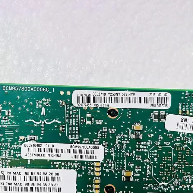 Alt view image 2 of 4 - For EN0S/EN0U PCIe3 10 Gigabit network card With (10Gbx2+1GbEx2) Four Electrical Ports 00E2715 00E2719