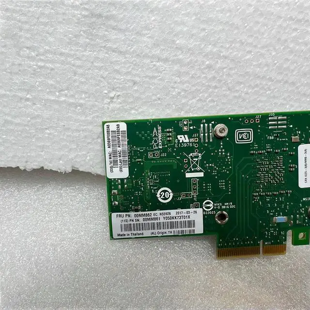 Alt view image 3 of 4 - For for Network Card 10GbE NIC Electrical Port 00MM862 0MM860 X550-T2