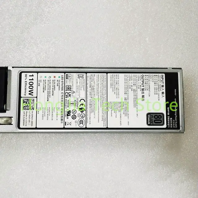 Alt view image 3 of 4 - R50 R650 R750 R7525 Generation 15 Server 1100W Power Supply J9N6W D1100E-S6 DPS-1100AB-21 A