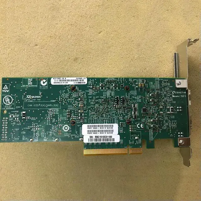 Alt view image 2 of 4 - For Qlogic QLE3442-SR CU DUAL PORT PCIE GEN3 TO 10GB ETHERNET 10 Gigabit fiber optic net-work card