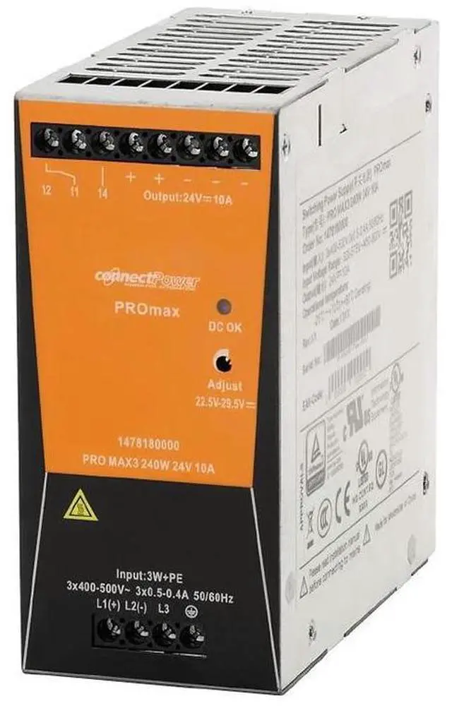 Alt view image 2 of 4 - For Weidmuller Switching Power Supply PRO MAX3 240W 24V 10A 1478180000