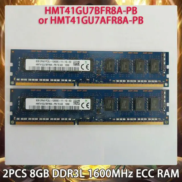 Alt view image 4 of 6 - 2PCS 8GB DDR3L 1600MHz ECC RAM For SK Hynix HMT41GU7BFR8A-PB or HMT41GU7AFR8A-PB Server Memory
