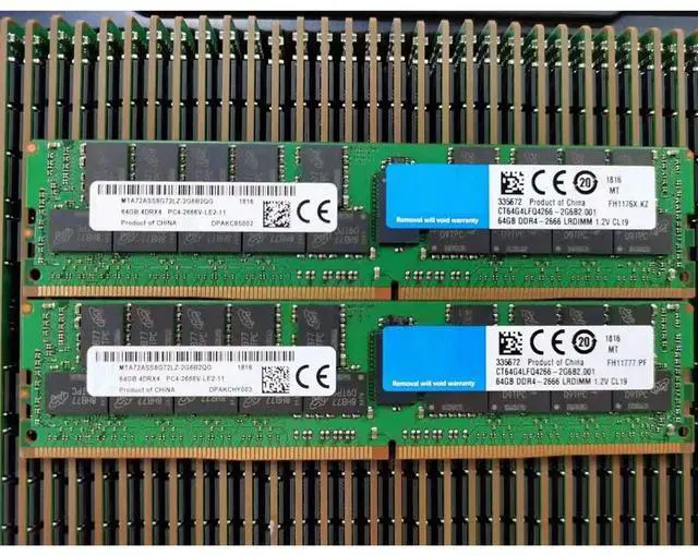 Alt view image 4 of 4 - 1Pcs 64GB 64G Server Memory 4DRX4 DDR4 2666 PC4-2666V For MT MTA72ASS8G72LZ-2G6B2QG RAM