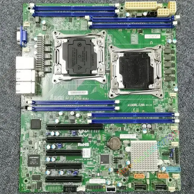 Alt view image 2 of 3 - Server ATX Motherboard LGA2011 C612 Xeon E5-2600 v3/v4 Family X10DRL-LN4 For