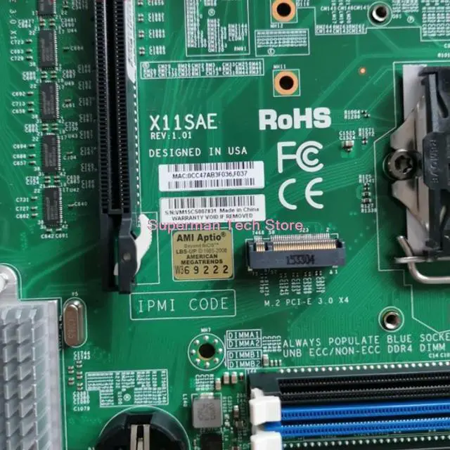 Alt view image 2 of 3 - Workstation Motherboard Chipset C236 LGA1151 DDR4 Xeon E3-1200 v5/v6 6th/7th Gen. Core i7/i5/i3 Series For X11sae