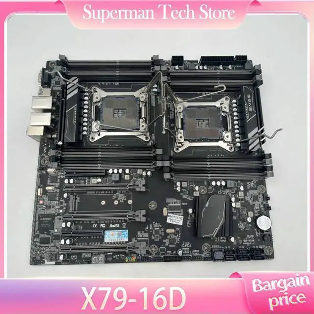 Main image of X79 16D For Dual CPU Socket Motherboard LGA2011 DDR3 Video Output 2 Gigabit Ethernet Ports X79-16D