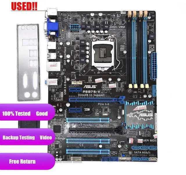 Main image of P8B75-V Desktop Motherboard B75 Socket A 1155 i3 i5 i7 DDR3 32G SATA3 USB3.0