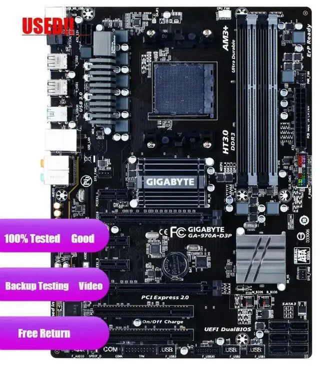 Main image of motherboard GA-970A-D3P Socket AM3/AM3+ DDR3 boards 32GB 970 Desktop Motherboard