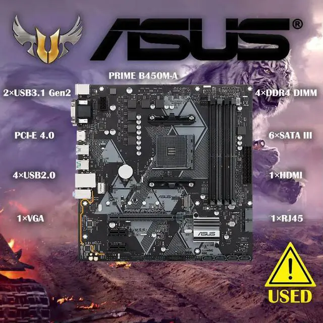 Main image of PRIME B450M-A motherboard Socket AM4 DDR4 B450 Desktop Motherboard