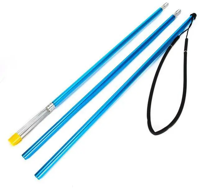 Alt view image 6 of 6 - Blue Aluminum Alloy Pole Spear Detachable Three-Section Removable Harpoon Stainless Steel Barbed Rod Steel Fork Clip Rich