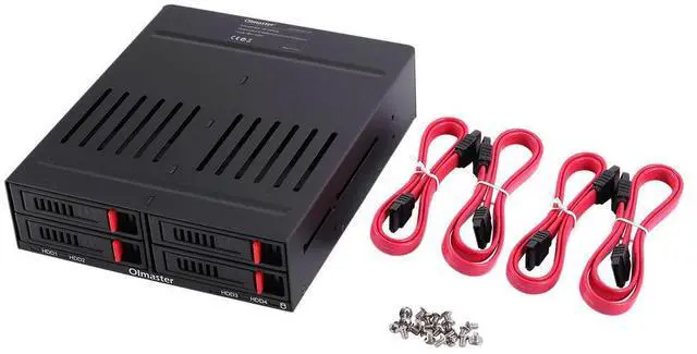 Alt view image 4 of 6 - Oimaster He-2006 4 Slots Sata Internal Rack 2.5 Inch Hard Drive Case Internal Mobile Rack With Led Indicator Built-In Fan