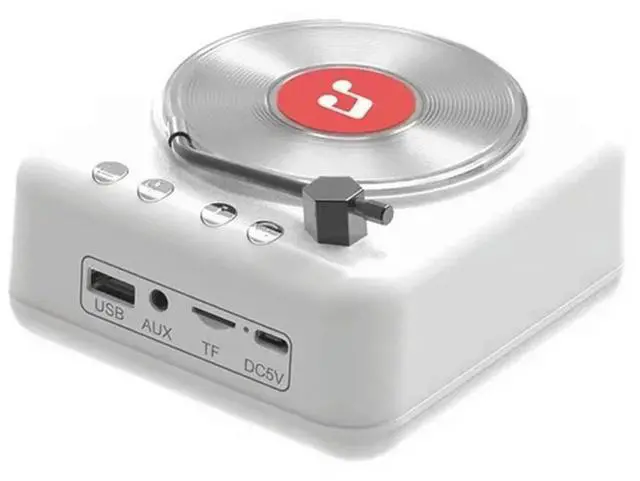 Alt view image 5 of 7 - Retro Vinyl Bluetooth Speaker Retro Bluetooth Speaker Mini Vintage Surround Sound Music Box Handsfree Call MP3 Player CD Pl