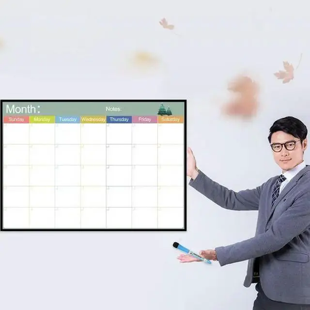 Alt view image 6 of 7 - Monthly Planner Whiteboard Fridge Magnet Weekly Message Drawing Note