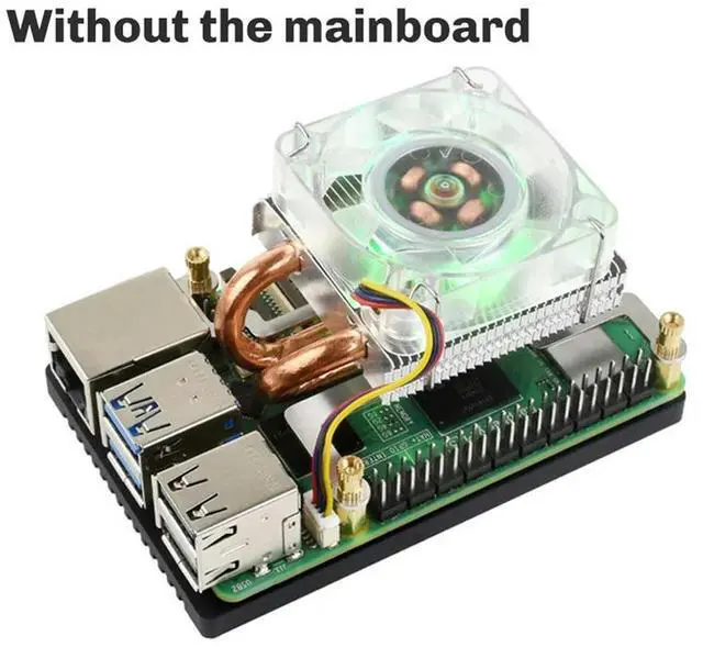 Alt view image 5 of 6 - For Raspberry Pi 5 Mini Tower Fan Kit JST 4 Pin Port Fan Kit Active Cooler Kit Including 0.96 Inch OLED Display