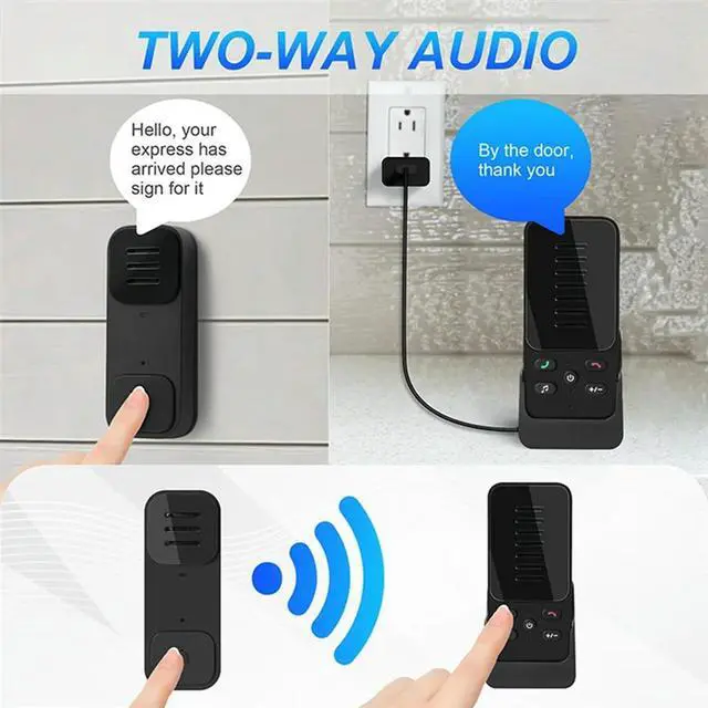 Alt view image 6 of 7 - Wireless Doorbell Two-Way Audio Doorbell Household Use Long Distance One Button Pager With6 Ringtones